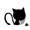 简洁可爱的小黑猫QQ表情