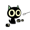 简洁可爱的小黑猫QQ表情