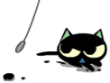 简洁可爱的小黑猫微信表情