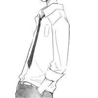 素描男生手绘黑白微信头像卡通版 劝我别难受不如给我倒杯酒