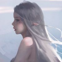 最新手绘图片唯美人物头像 碎花洋裙的优雅